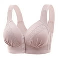 thumbnail image 1 of ManxiVoo Front Closure Wireless Bra for Women Full Coverage Comfortable Support Minimizer Bralette Non Padded Everyday Wear L Size Light Violet, 1 of 5