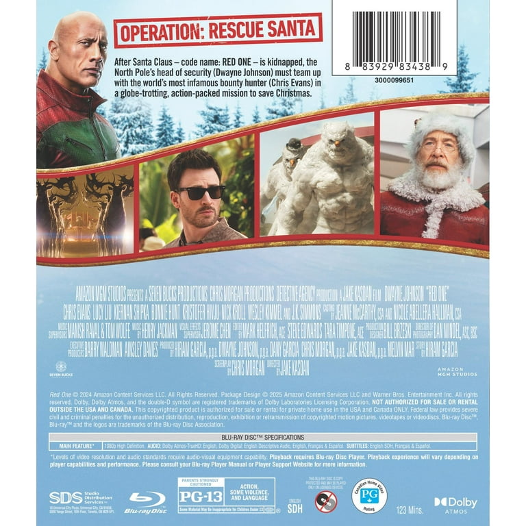 Red One (Blu-ray + Digital Copy), Action, Warner Bros. - Walmart.com