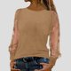 thumbnail image 2 of RKSTN Sequin Shirts for Women Oversized Crewneck Sparkly Glitter Mesh Long Sleeve T Shirts Tops Womens Casual Solid Plus Size Round Neck Loose Comfy Cozy Tee Blouses Party Club Night Festive Shirt, 2 of 7