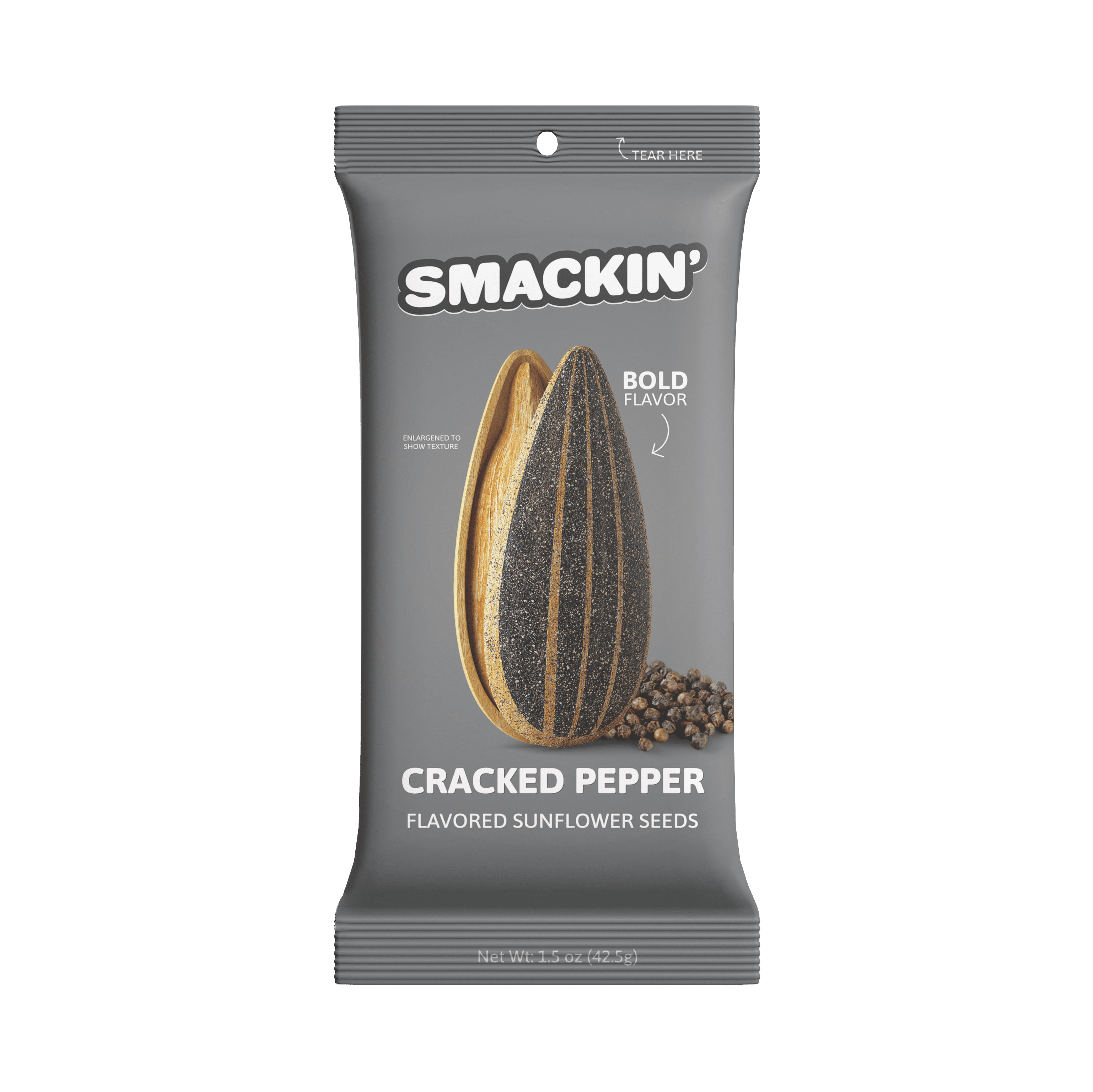 SMACKIN' Sunflower Seeds | Cracked Pepper Jumbo Sunflower Seeds | 54 Bag Seed Bucket | 1.5 Ounce Flavored Sunflower Seeds | Small-Batch, American Made Sunflower Seeds