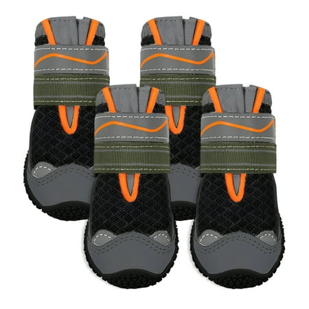 TELOLY 4Pcs Dog Shoes Protective Design Dog Boots Flexible Control Dog Shoes Large Size Dogs Black 2.6in