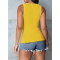 thumbnail image 6 of Women'S Summer Sleeveless Tops Ribbed Knit Notched V Neck Fitted Tank Shirts Yellow L, 6 of 9