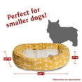 thumbnail image 3 of Majestic Pet Sherpa Stretch Velvet Bagel Pet Bed for Dogs, Calming Dog Bed Washable, Small, Yellow, 3 of 5