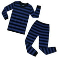 thumbnail image 2 of Elowel Pajama Set for Women and Men 2 Pack 100% Cotton Adult PJs Royal and Black Stripe Size XS, 2 of 7