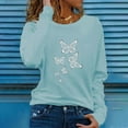 thumbnail image 2 of Blusa de Manga Larga Con Estampado de Diamantes de Imitación Informal de Moda Para Mujer Blusas Con Cuello Redondo Blusas Camisas Odeerbi ODB180571, 2 of 7