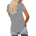 thumbnail image 6 of Womens Fashion Summer Tops 2025 Plus Size Casual V-neck Solid Short-sleeved T-shirt Top, 6 of 6