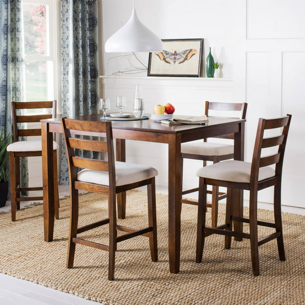 Hn Home Carrollton Transitional 5 Piece, Pub Style Dining Room Table And Chairs