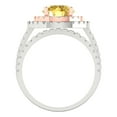 thumbnail image 4 of Clara Pucci 14K White/Rose Gold 2.73 Natural Citrine Engraveable Engagement Ring + Wedding Band Set, 4 of 7