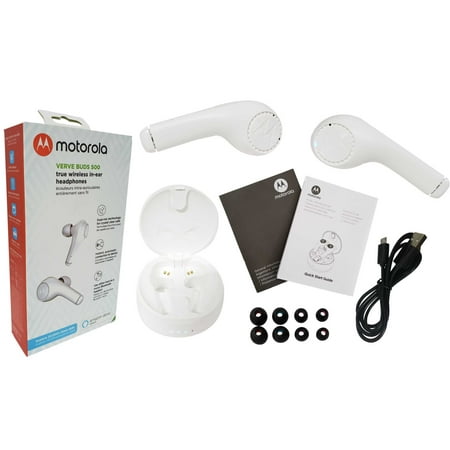 Open Box Motorola Verve Buds 500 True Wireless Bluetooth in-Ear Headphones Ear Pods - White