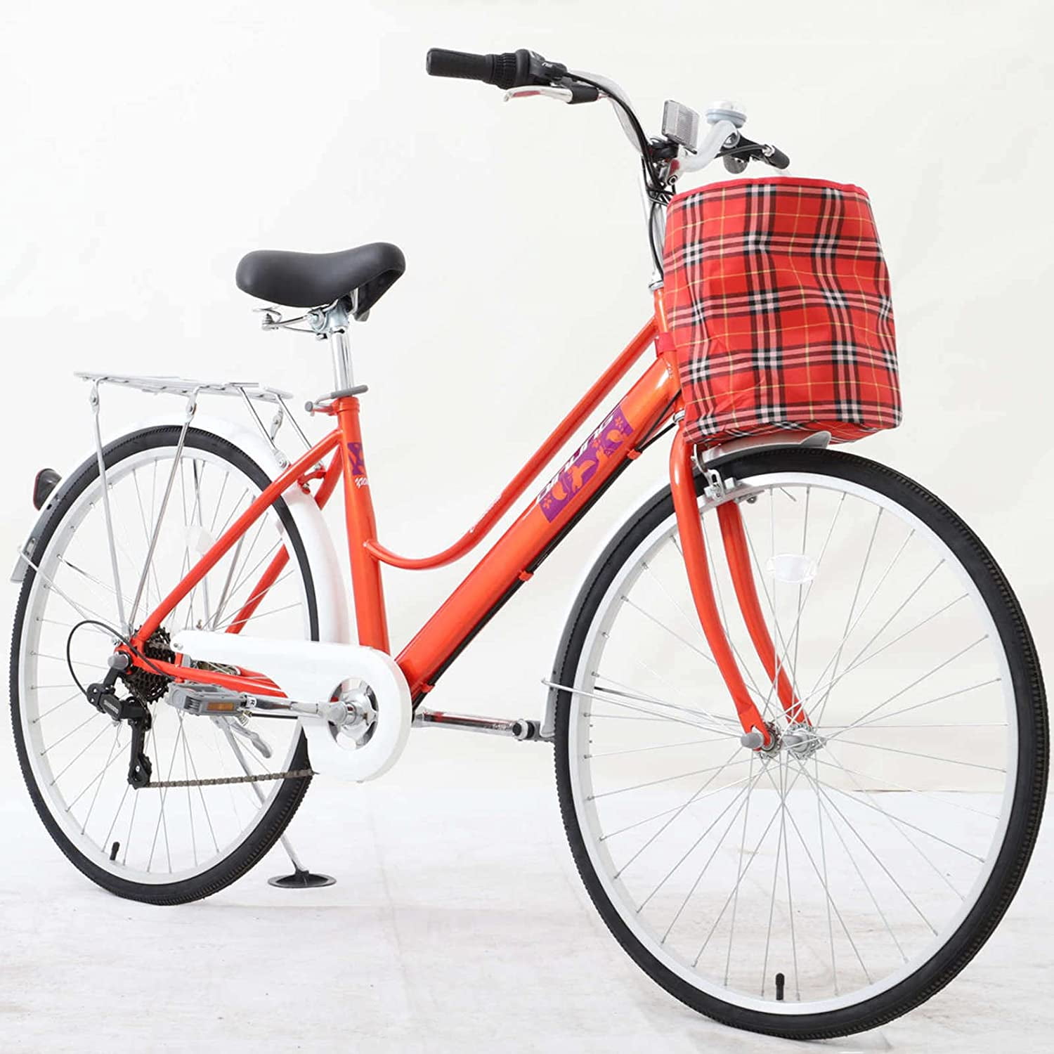GINHAI 26 Inch Beach Cruiser Bikes Shimano 7 Speed Womens Cruiser Bicycle Comfort Commuter Bikes with Basket Walmart