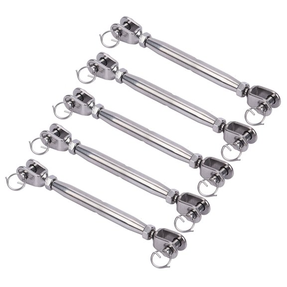 lixuesong 5PCS Stainless Steel M6Jaw and Jaw Turnbuckle for Tensioning Rope or Cable, Sturdy and Weather proof Design