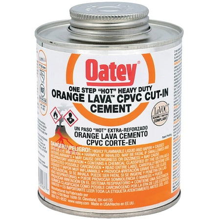 Oatey Abs Cement - OATEY 32167 Orange Lava CPVC Cement,16 oz,Low VOC