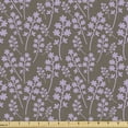 thumbnail image 1 of Spring Fabric by the Yard, Natural Theme Violet Flower Patterns Leaves and Branches Abstract Seasonal Art, Upholstery Fabric for Dining Chairs Home Decor Accents, Lavender Taupe by Ambesonne, 1 of 5