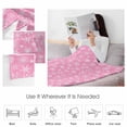 thumbnail image 4 of Winter Snowflake Throw Flannel Blanket 40x50In Christmas Pink Background Modern Super Soft Cozy Bed Blanket, Lightweight Plush Fuzzy Bed Throw for Bedroom Sofa Couch Living Room, 4 of 4
