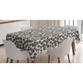 thumbnail image 1 of Floral Tablecloth, Computer Graphics of Detailed Blossoms with Leaves, Rectangle Satin Table Cover Accent for Dining Room and Kitchen, 52" X 70", Jade Green Pink, by Ambesonne, 1 of 2