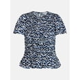 thumbnail image 6 of Time and Tru Women's Smocked Top with Short Puff Sleeves, Sizes XS-XXXL, 6 of 6