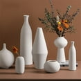 thumbnail image 4 of Vintage White Plain Embryo Ceramic Vase Living Room Table Decoration, 4 of 7