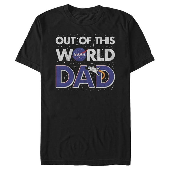 Men's NASA Out Of This World Dad Father's Day Graphic Tee Black Medium