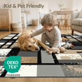 thumbnail image 4 of ODIKA 8'x10' Washable Area Rug Grey Abstract Geometric Grid Block Splatter Brushstroke Marbled for Dining Room, Large Office, Lounge, Non-Slip Chair-Friendly Mat, 4 of 7