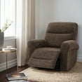 thumbnail image 1 of MCombo Small Fabric Recliner Chair, Wall Hugger, USB Ports, Brown, 1 of 10
