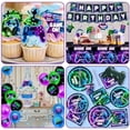 thumbnail image 5 of Video Game Birthday Decorations Tableware,193pcs Gaming Birthday Party Decorations Plates and Napkin Cups Tablecloth Cake Topper Balloon for Boy Gamer Party Decorations,Serve 24, 5 of 10