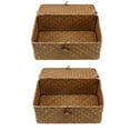 NUOLUX Storage Basket Baskets Wovenbasket Lid Seaweed Straw Wicker Bins