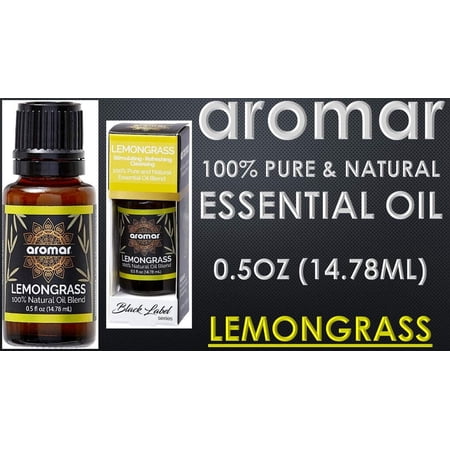 aromar Black Label series 100% Pure and Natural Essential Oil Blend 0.5oz/14.78mL Pick Yours (Lemongrass (Stimulating, Refreshing, Cleansing))