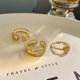 thumbnail image 3 of Personalized Love Rhinestone Necklace Earrings Ring Set Shining Bridal Jewelry Three-piece Set Couple jewelry Valentine's Day gift, 3 of 5