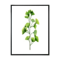 Designart 'Green Field Plant Foliage Branch' Farmhouse Framed Canvas Wall Art Print