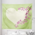thumbnail image 1 of Purple Rose Tapestry, Love of My Life Floral Branches Heart Tender Passion Emotions, Fabric Wall Hanging Decor for Bedroom Living Room Dorm, 5 Sizes, Pale Green White and Blush, by Ambesonne, 1 of 1