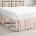 thumbnail image 5 of CCNY Bed Skirt Dust Ruffled Style Bedskirt Short King Adjustable Elastic 16" Inch Drop Length Microfiber Made Peach Bedskirts, 5 of 6