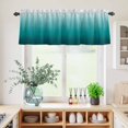 thumbnail image 5 of 3 Piece Kitchen Curtains and Valances Set Teal Ombre Cafe Curtains 24 Inch Length Contemporary Gradient Abstract Art Valance & Tier Curtain for Living Room Bedroom Small Window 54"x18"+27"x24"*2, 5 of 6