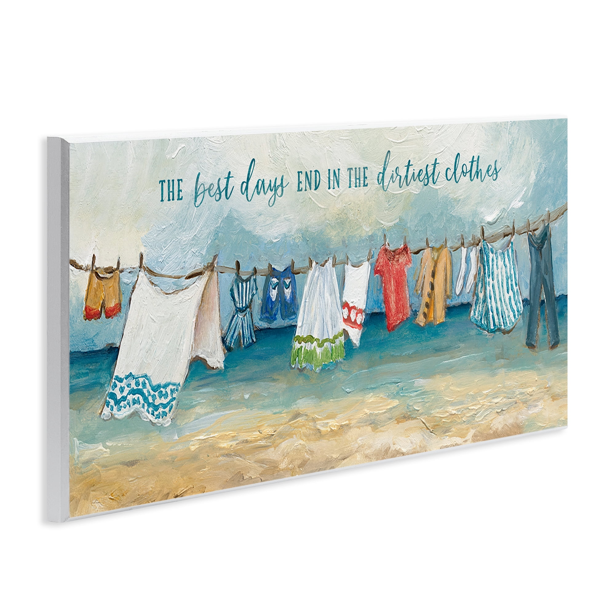 Stupell Industries Clothesline By The Sea Wall Plaque Art, design by Charlene Olson