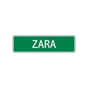 Zara Girls Children Indoor Outdoor Name Letter Printed Label Wall Plaque Decoration Aluminum Metal Sign 4"x18'