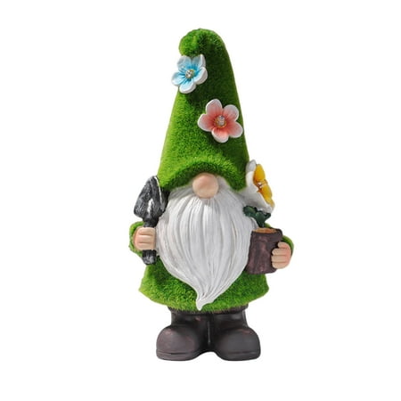 

VEAREAR Gnome Night Solar Light Flower Decor Warm Light Dimming Built-in Photoreceptor System Automatic Garden Decoration Clear Texture Low Energy Consumption Fairy Desk Solar Light Garden Decor