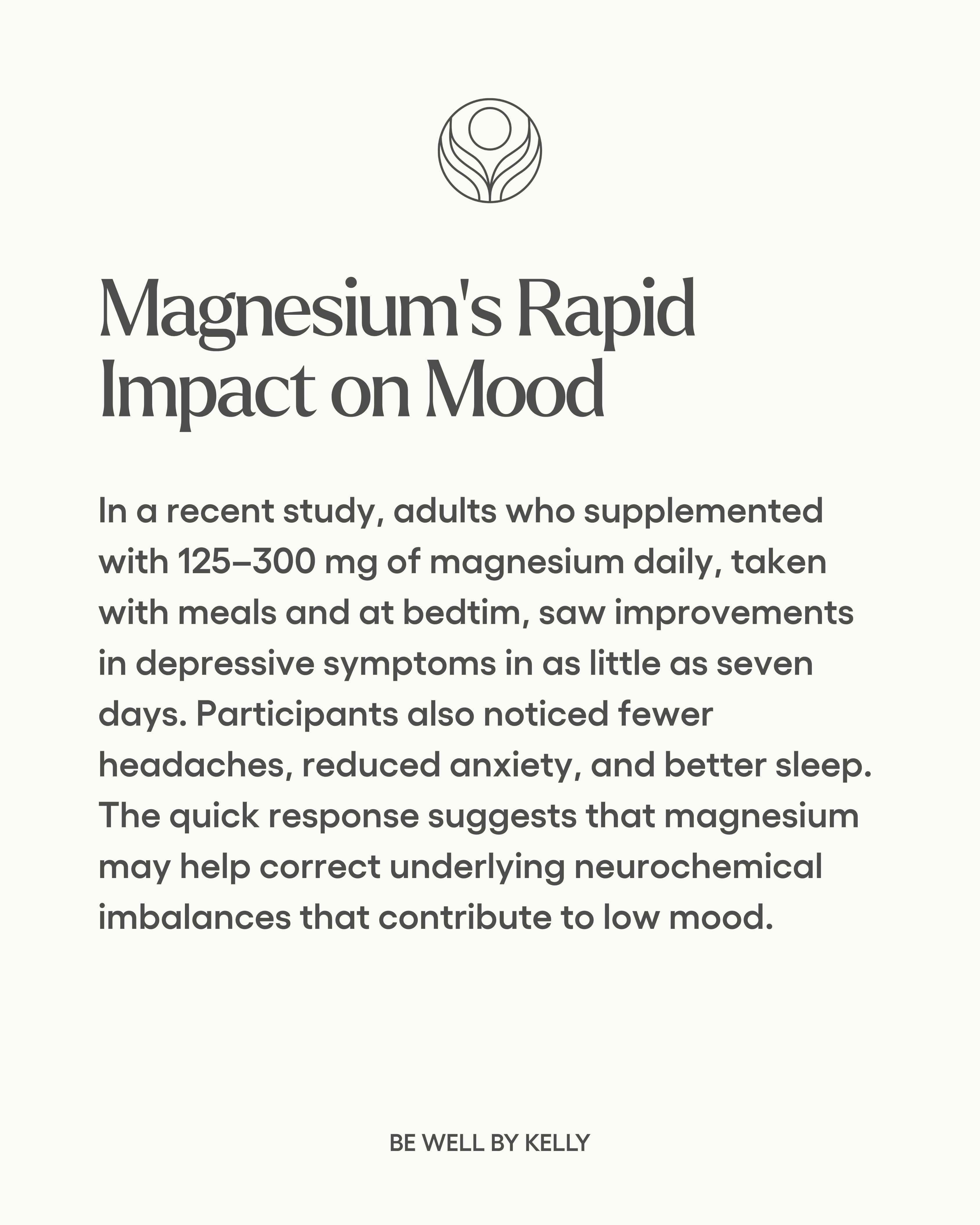 Be Well by Kelly Magnesium Glycinate Supplement with GABA & L-Theanine for Daily Stress Relief & Deep, Restful Sleep (90 Servings, 270 Capsules)