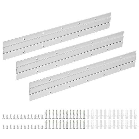 Uxcell 4 Pair French Cleat Picture Hanger, 12 Inch Aluminum Z Hanger Heavy Duty Z Bar Clips Interlocking Wall Mounting Bracket Hanger Kit for Hanging Mirror Picture Shelf