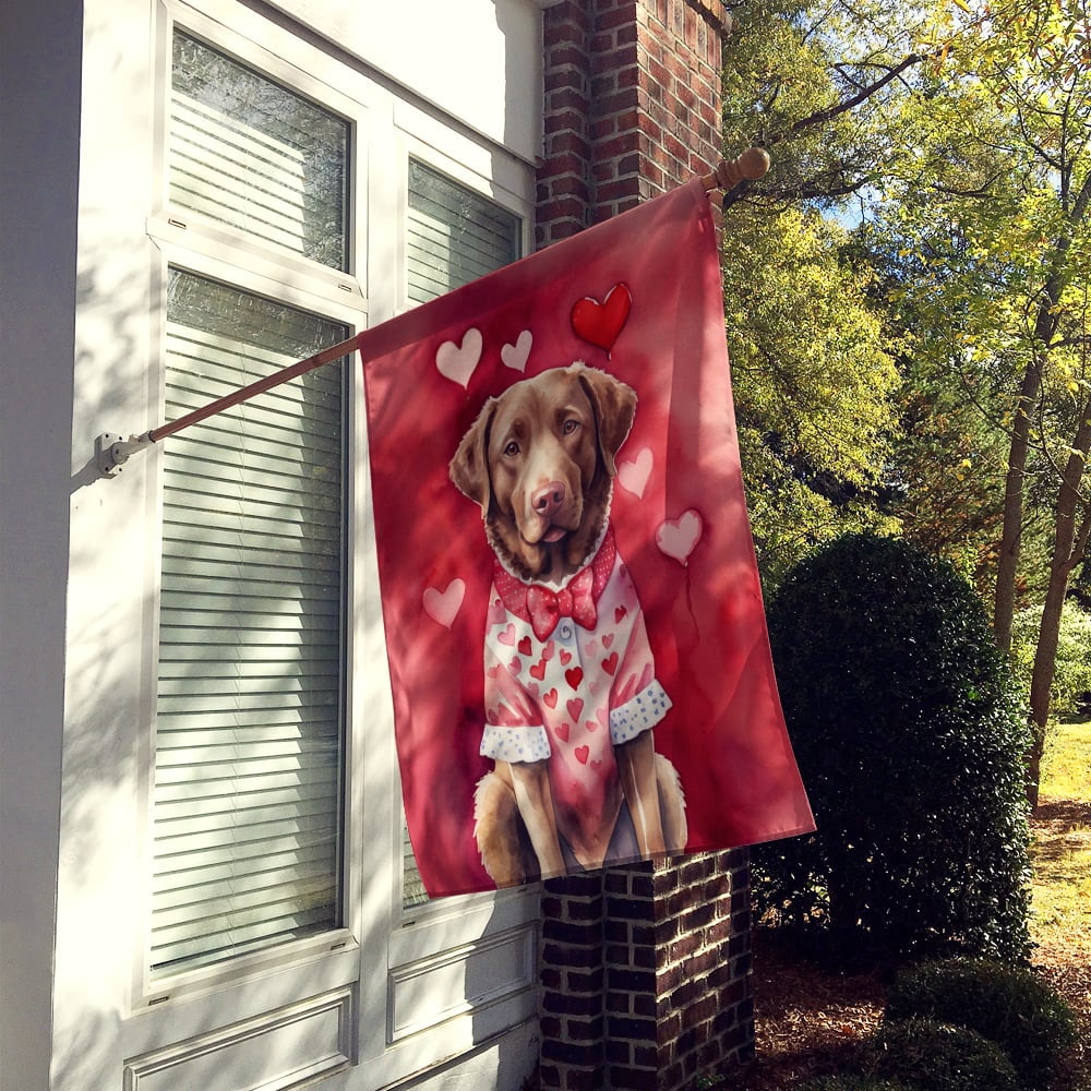 Chesapeake Bay Retriever My Valentine House Flag 28 in x 40 in