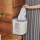 thumbnail image 3 of Laundry Hamper Dirty Clothes Hamper Laundry Basket With Wheels Laundry Basket Bottom Opening Closing Design Dirty Clothes Hamper With Storage Shelf For Bathroom ANGGREK JB3112, 3 of 8