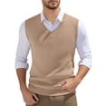 thumbnail image 1 of Men's Sleeveless Knitted Vest V-Neck Spring Plain Lightweight Workout Tank Top, 1 of 5