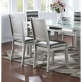 thumbnail image 6 of Silver Finish Wood Dining Chairs Set of 2pc, Cushion Seat Back Faux Leather Modern Traditional, 6 of 9