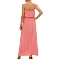 thumbnail image 2 of Women Bohemian Floral Ruffles Long Maxi Dress Strapless A-line Split Tube Tops, 2 of 7