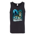 thumbnail image 2 of Wild Bobby, Wolf Howling At the Full Moon Wolf Pack Animal Lover Mens Graphic Tank Top, Black, X-Large, 2 of 3