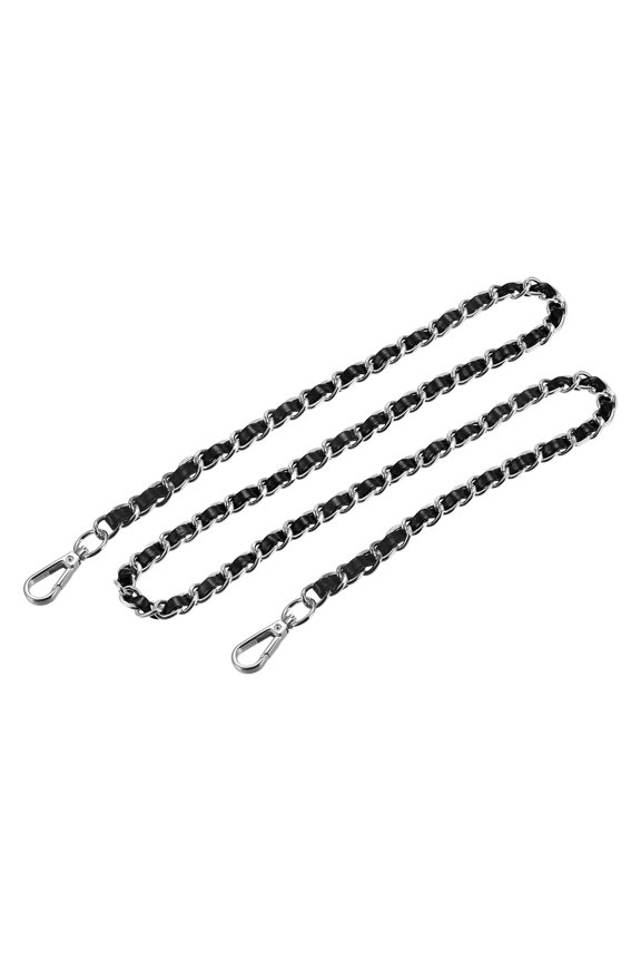 Purse Chain Strap, 47" Purse Strap Shoulder Cross Body Replacement Strap, Black&Silver