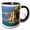 Black/White, variant on 3drose, Knysna Heads, Knysna, Garden Route, Western Cape, South Africa., 11oz Two-tone Blue Mug