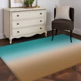 thumbnail image 3 of Teal Brown Ombre Area Rug 4x6 FT, Non Slip Kids Room Carpet, Turquoise Gradient Modern Abstract Art Washable Soft Floor Carpet Non-Shedding Throw Rug for Dorm Kitchen Study Room Home Office Bedside, 3 of 9