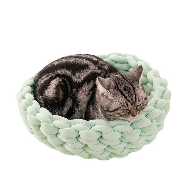 Lits pour Chats pour Chats d'Intérieur Chiens, Chaton Chaton Chaton Lit Rond Doux Polyester Coton Coussins pour Animaux de Compagnie Lits Lavables