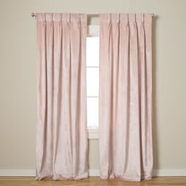 TOWN & COUNTRY LUXE Velour Solid Heavyweight Indoor Curtains, Light Filtering Opacity, Triple Pinch Pleat Top, Plush Velvet, 2-Pack Set, 108", Blush