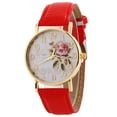 thumbnail image 7 of Top Pet Women Arabic Number Rose Flower Round Dial Faux Leather Band Quartz Wrist Watch, 7 of 7