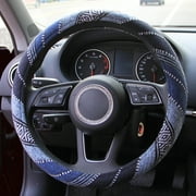 Copap 15 inch Car Steering Wheel Cover Blue Baja Blanket Woven Cloth Fit Most Auto Cars Coarse Flax Cloth